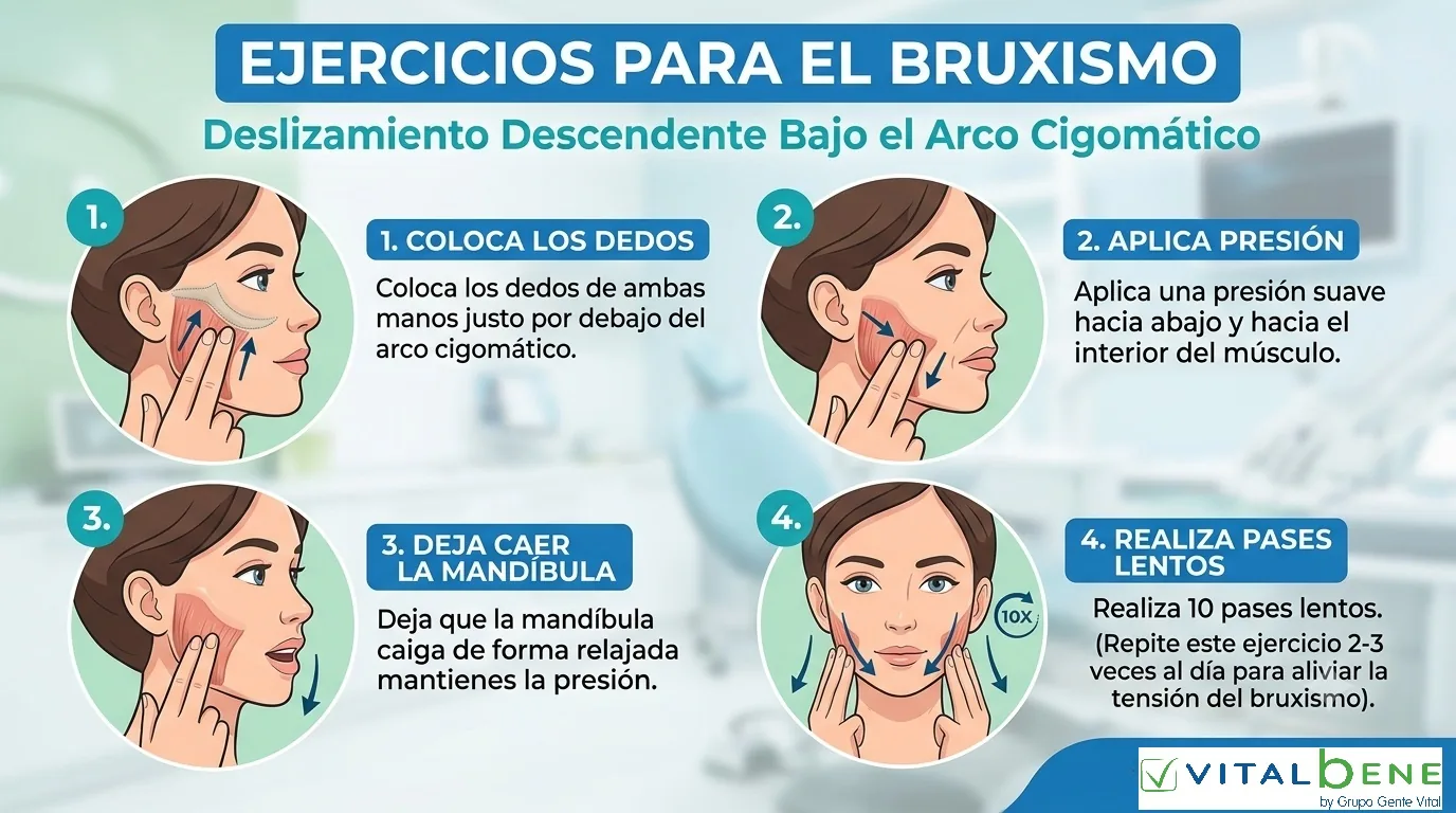 ejercicios bruxismo deslizamiento descendente arco cigomatico