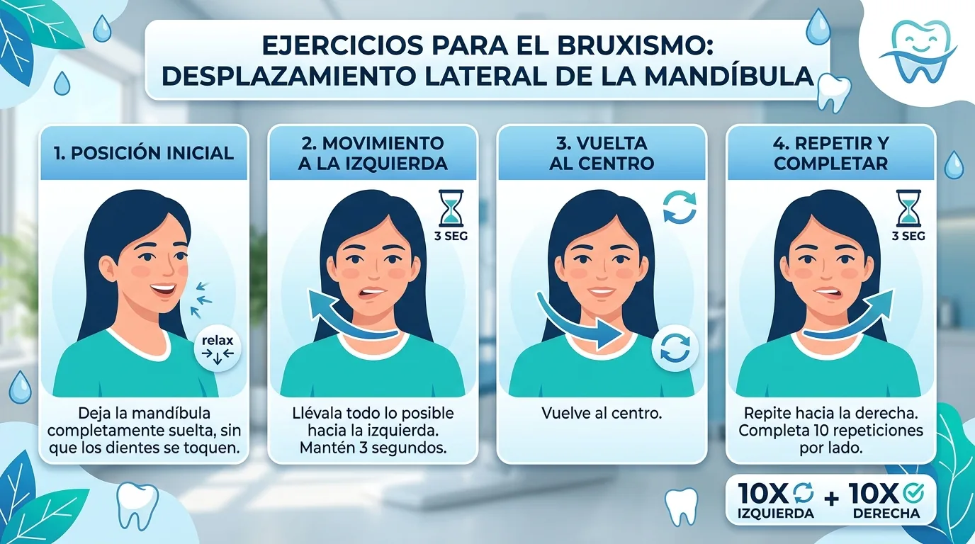 ejercicios bruxismo desplazamiento lateral mandibula